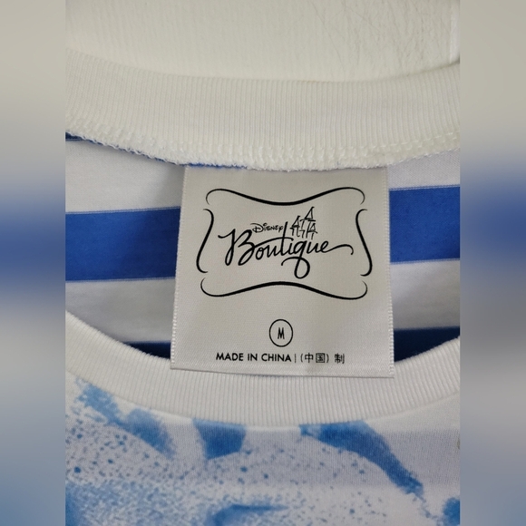 Disney Boutique Women’s Blue Minnie Mouse Floral Striped Size Medium - Picture 2 of 5